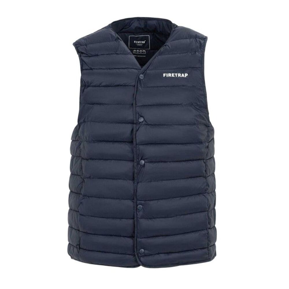 Firetrap Mens Logo Quilted Vest / Navy